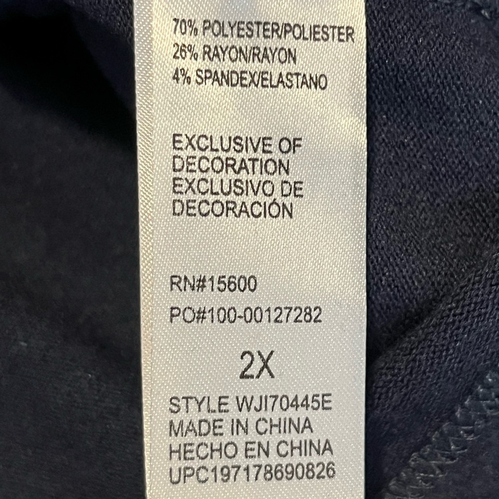 Democracy Women's Embellished Navy Sweater, Size XXL - Picture 7 of 7